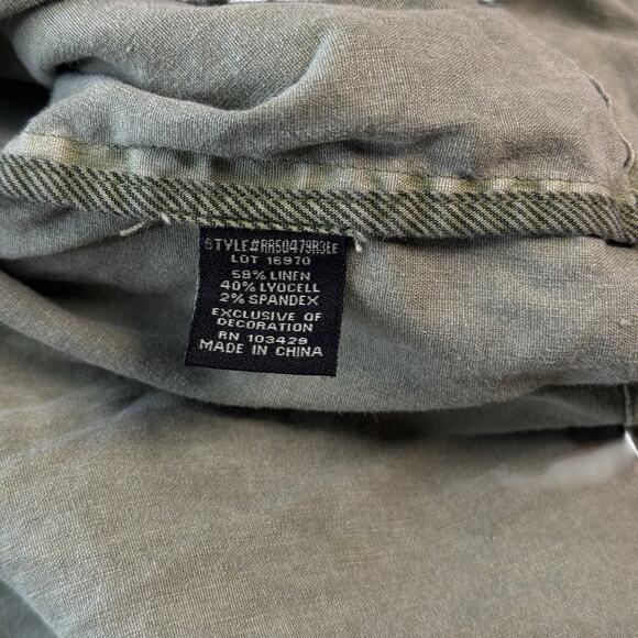 Evereve Camp Jacket Linen Women's SZ L Green Utility Military Cargo Streetwear - Picture 10 of 12